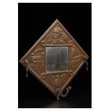 Spanish-American War Copper Mirror Hat Rack