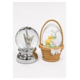 Easter Snow Globe Pair, Rabbit & Bunny