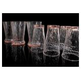 Toscany Sierra Pink Optic Swirl Glass Set