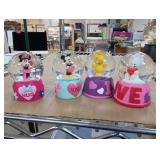 Mickey Minnie Snoopy Snow Globe Set Of 4
