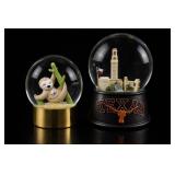 Texas And Sloth Snow Globes, Pair