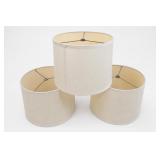 Set Of 3 Linen Drum Lamp Shades