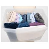 Clear Plastic Storage Tote With Sheets