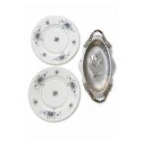 Johann Haviland Violets Plates & Wm Rogers Tray