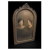 Antique Ornate Convex Bubble Glass Photo Frame