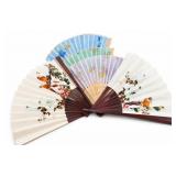 Chinese Folding Fan Set, Floral Designs