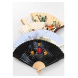 Vintage Hand Fan Lot, 5 Assorted Fans