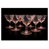 Pink Depression Glass Coupe Set