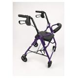 Medline Purple Rollator Walker With Seat