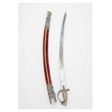 Decorative Etched Sword With Velvet Scabbard