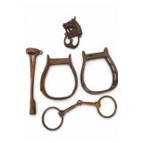 Horse Tack Assortment With Bits & Stirrups