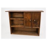 Vintage Oak Two-Door Bookcase Cabinet