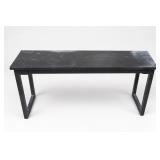 Black Wood Dining Bench With Metal Frame