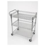Seville Classics 3-Tier Rolling Wire Cart