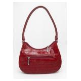 Maxx New York Red Crocodile Embossed Shoulder Bag