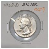 1963-D Washington Quarter