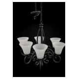 Maxim Manor Chandelier With Frosted Glass Shades
