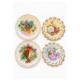 UCAGCO Japan Hand-Painted Pierced Plates, Set Of 4