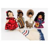 Precious Moments Four Dolls & Flag Set