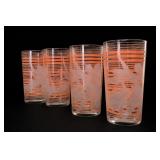 Libbey Flamingo-Pattern Glass Tumblers