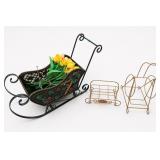 Decorative Metal Sleigh Set, 3 Pieces