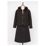 Perry Of Dublin Irish Tweed Wool Coat & Skirt Set