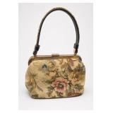 Vintage Floral Tapestry Framed Handbag Purse