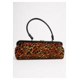 Vintage Peacock Feather Clutch Purse Handbag