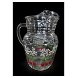 Anchor Hocking Floral Glass Pitcher