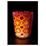 Maryland Glass Daisy & Button UV Toothpick Holder