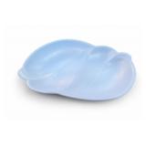 Light Blue Pottery Leaf-Shaped Divided Dish