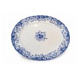 Blue Floral Furnival Platter, Hallmarked 1892