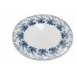 Antique English Blue & White Floral Platter