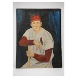 Baseball Player Portrait Painting With Signature