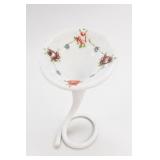 Vintage Glass Chamberstick Floral Candle Holder