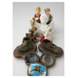 Bronzed Baby Shoe Ashtray & Decorative Lot