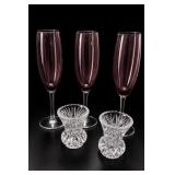 Faberge Odessa Purple Flutes With Crystal Bowls