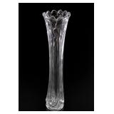 Clear Glass Swung Vase With Scalloped Rim