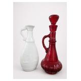 Jim Beam White & Ruby Red Glass Decanters