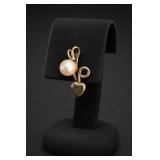 Gold-Filled Pearl Heart Pendant
