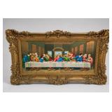 Ornate Framed Last Supper Religious Scene