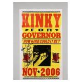 Kinky Friedman 2006 Signed Governor Poster