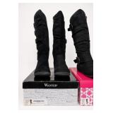 Wanted Sadler & Trekk Black Boots, Size 6.5