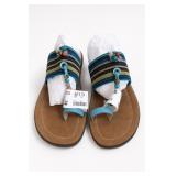 Striped Beaded Sandals, Size 6M, Duck Head Box
