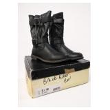 Black Biker Boots, Size 6.5 M