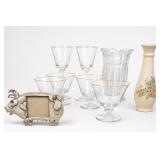 Assorted Gold-Rimmed Glassware Group