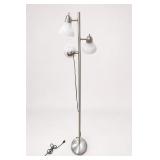 Three-Light White Shade Tree Floor Lamp