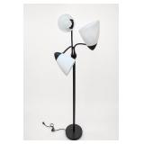 Black Torchiere Floor Lamp With Task Light