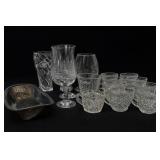 Mixed Cut Glassware Set With Punch Cups