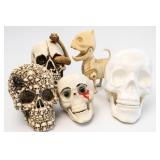 Five-Piece Skull & Skeleton Decor Lot